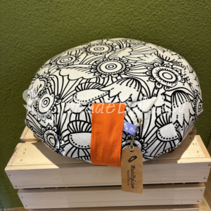 Zafu - coussin de méditation - relaxation - yoga - Noir-blanc-orange